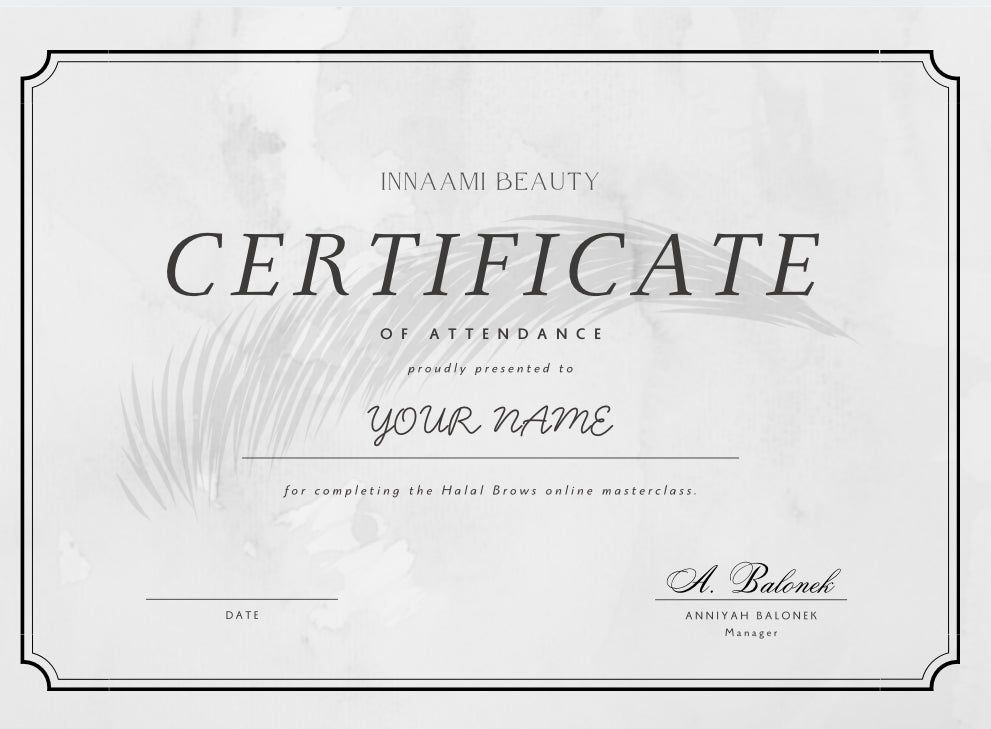 Halal Brows Zoom Masterclass